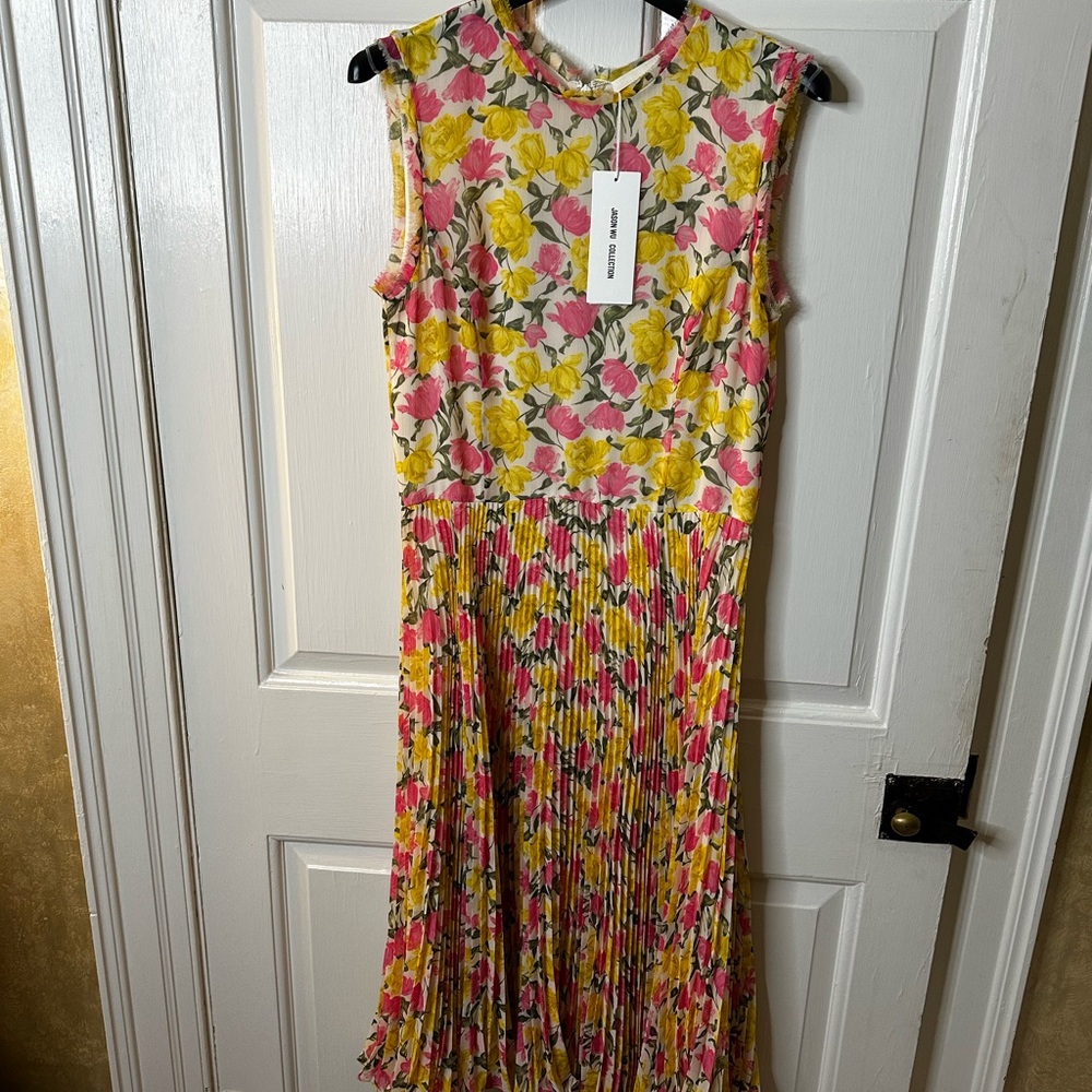 NWT JASON WU Floral Pleated Dress - Picture 5 of 5